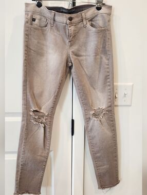 KanCan Taupe Distressed Skinny Jeans